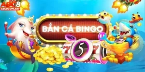 trò chơi Bắn Cá Bingo với đại dương sống động, đàn cá nhiều màu sắc và hiệu ứng súng bắn cá hiện đại