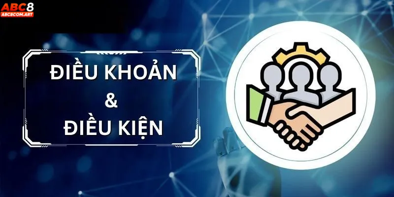 Hình ảnh minh họa lý do hội viên cần quan tâm tới điều khoản và điều kiện tại ABC8 với biểu tượng tài liệu, dấu cảnh báo và người chơi đọc kỹ thông tin