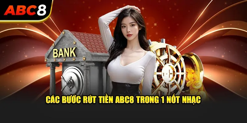 Hình ảnh minh họa dịch vụ rút tiền nhanh chóng tại ABC8 với biểu tượng giao dịch tiền tệ, người chơi vui vẻ và giao diện xử lý hiện đại