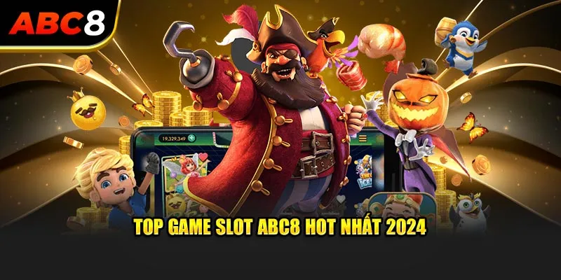 Hình ảnh minh họa danh sách các trò chơi Nổ Hũ tại ABC8 năm 2024 với giao diện slot game đa dạng, hiệu ứng jackpot và biểu tượng giải thưởng lớn