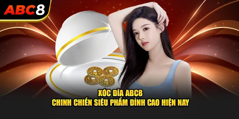 Hình ảnh minh họa trò chơi Xóc Đĩa tại ABC8 với bát đĩa, quân vị, bảng đặt cược và người chơi vui mừng chiến thắng